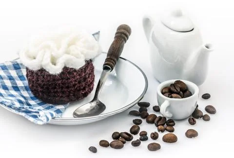 Crocheted cake Stock Photos