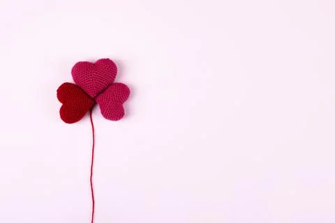 Crocheted hearts Stock Photos