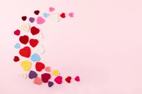 Crocheted hearts Stock Photos