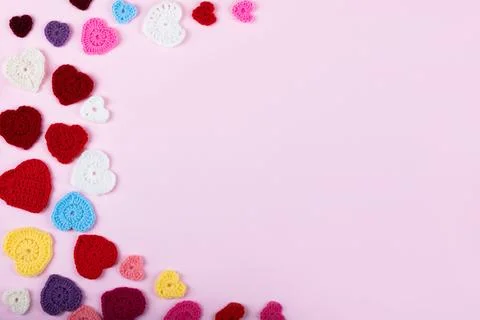 Crocheted hearts Stock Photos