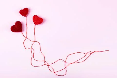 Crocheted hearts Foto stock