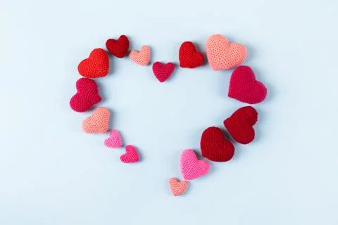 Crocheted hearts Stock Photos