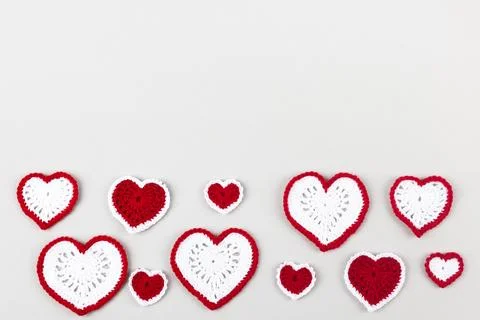 Crocheted hearts Stock Photos