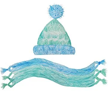 Crocheting winter Stock Illustration