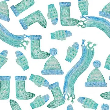 Crocheting winter Stock Illustration