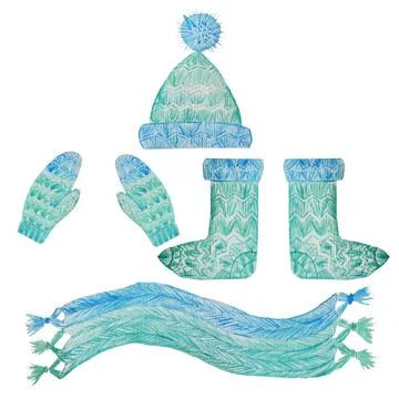 Crocheting winter Stock Illustration