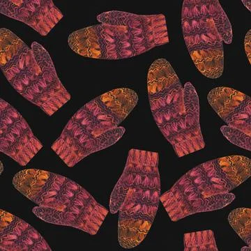 Crocheting winter Stock Illustration