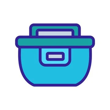 Crock-pot with timing icon vector outline illustration Stock Illustration