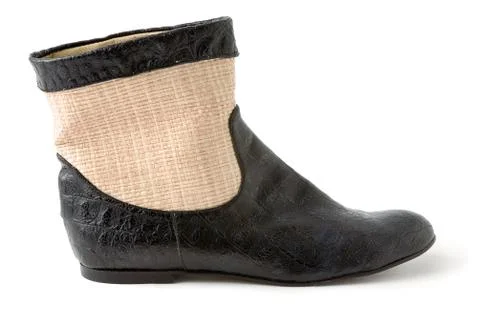 Crocodile and raffia ankle boot Foto stock