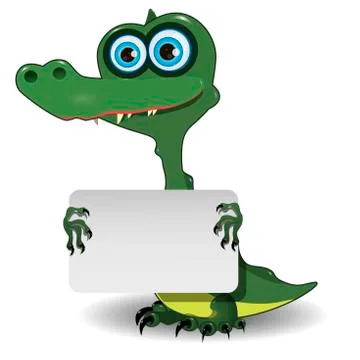 Crocodile and white background Stock Illustration