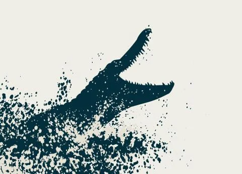 Crocodile attack Stock Illustration