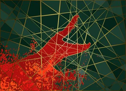 Crocodile attack mosaic Stock-Illustration