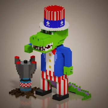 Crocodile with a bomb Stock Illustration