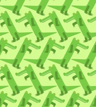Crocodile Cartoon Pattern seamless. croc Background. alligator texture. Baby  Stock Illustration