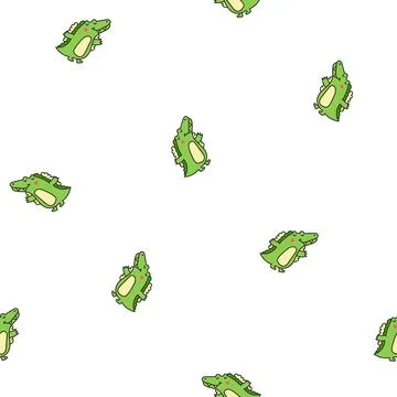 Crocodile character engaged. Seamless pattern. Stock Illustration