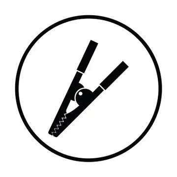 Crocodile clip icon Stock Illustration