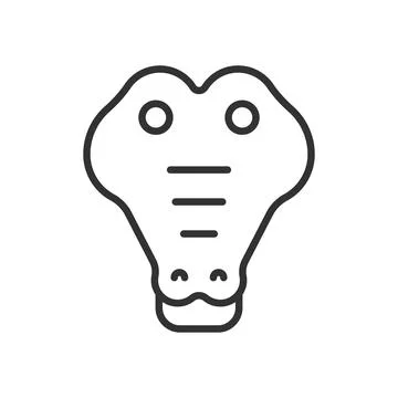 Crocodile face, icon in line design. crocodile, animal, reptile, wild, predator 库存插图