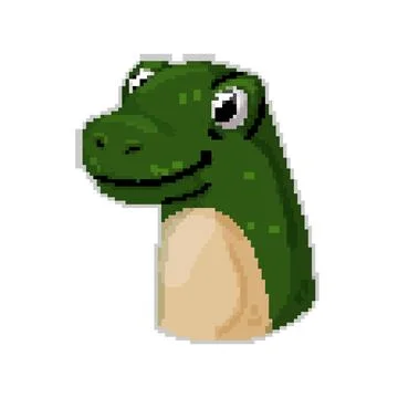Crocodile hand puppet pixel art vector illustration Stock Illustration
