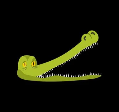 Crocodile head isolated. Alligator is an open mouth. Vector illustration Stock Illustration