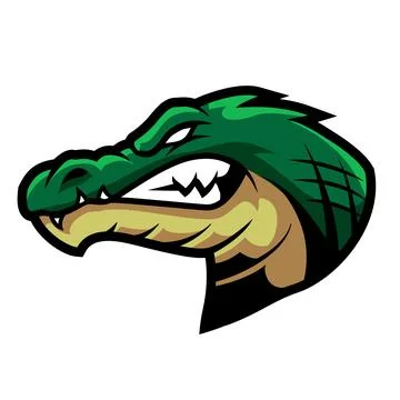 Crocodile head side mascot logo illustration Stock Illustration