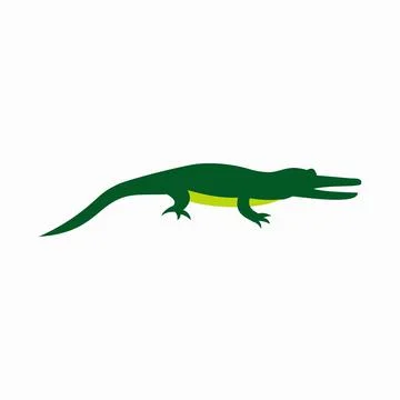 Crocodile icon, flat style Stock Illustration
