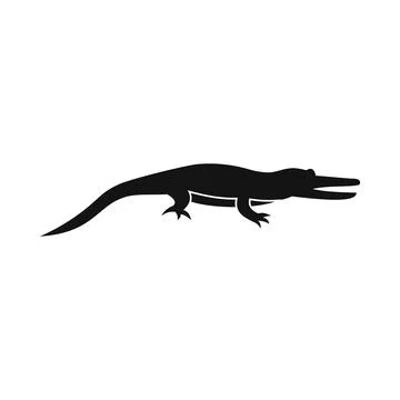 Crocodile icon, simple style Stock Illustration