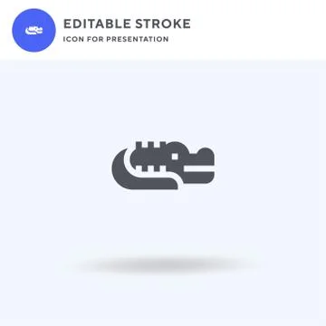 Crocodile icon vector, filled flat sign, solid pictogram isolated on white, l Stock Illustration