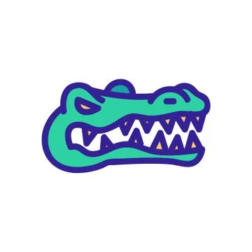 Crocodile icon vector. Isolated contour symbol illustration Иллюстрация