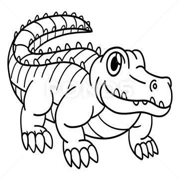 Cartoon crocodile. Coloring book and dot to dot educational game for kids::  tasmeemME.com
