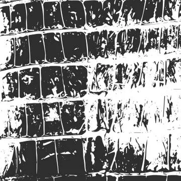 Crocodile leather, abstract texture black on white. Vector Stock Illustration