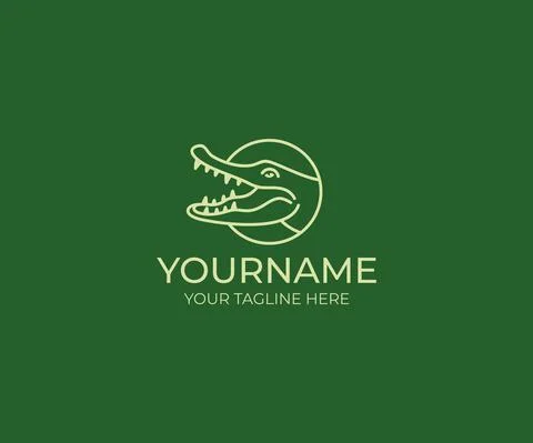 Crocodile line logo design Stock Illustration