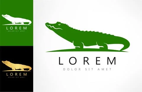 Crocodile logo template isolated brand identity Vector Image