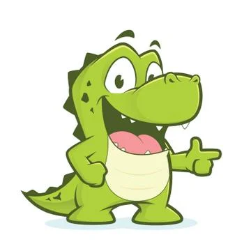 Crocodile or alligator pointing Stock Illustration