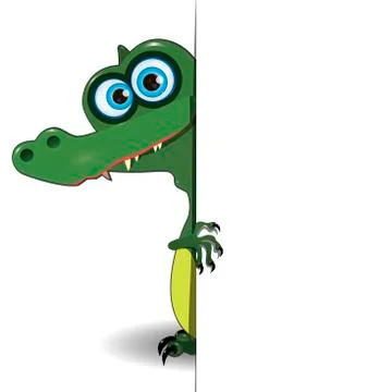 Crocodile over white background Stock Illustration
