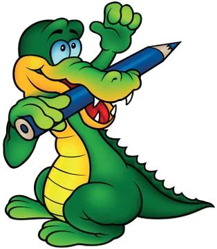 Crocodile Painter Stock Illustration