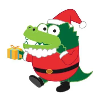 Crocodile santa Stock Illustration