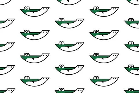 Crocodile seamless pattern background template Stock Illustration