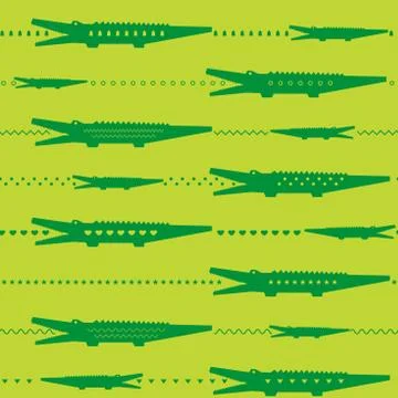 Crocodile seamless pattern Stock Illustration