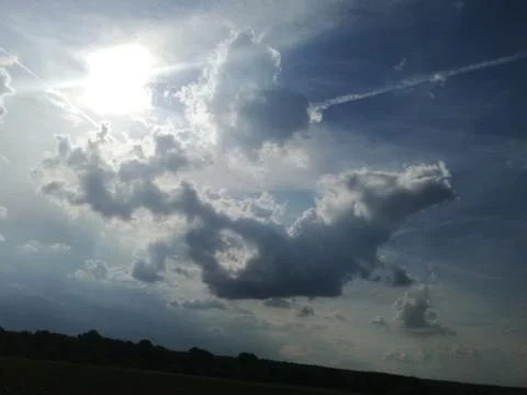Crocodile   silhouetted as cloud Stock Photos