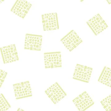 Crocodile skin diary glyph vector seamless pattern Stock Illustration