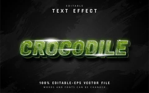 Crocodile text effect Stock Illustration