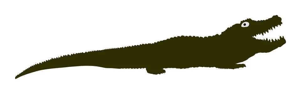 Crocodile vector isolated on white background. Alligator silhouette. Stock Illustration