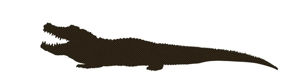 Crocodile vector silhouette isolated on white background Stock Illustration