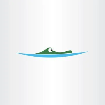 Crocodile in water icon vector logo Stock Illustration