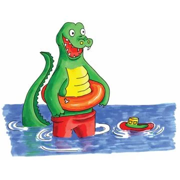 Crocodile water Stock Illustration
