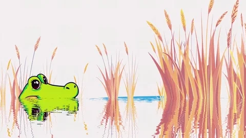 Crocodile in the water with reed Stock Footage 299149181