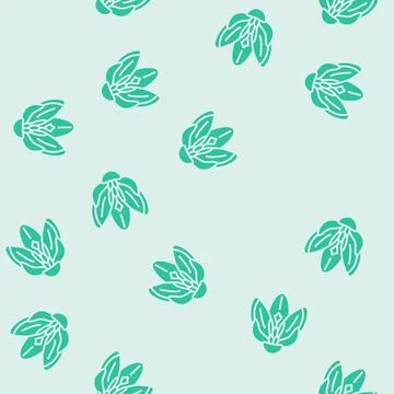Crocus flower spring glyph seamless pattern Stock Illustration