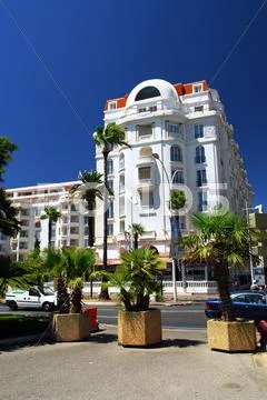 Croisette promenade in cannes, france Stock Photos