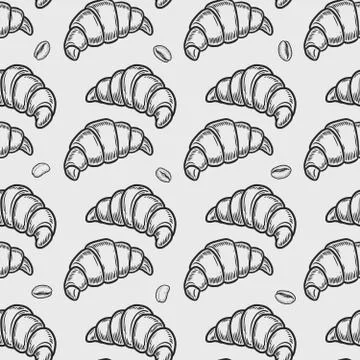 Croissant and coffee pattern Stock-Illustration