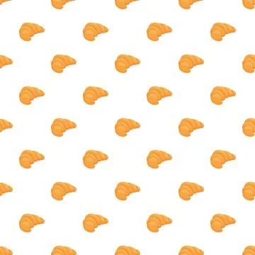 Croissant bakery food pattern on white background Stock Illustration